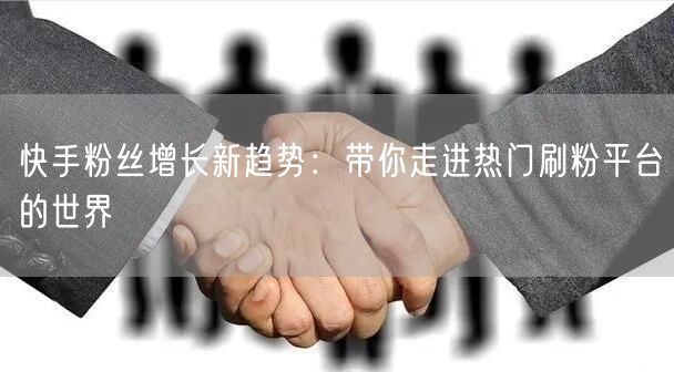 快手粉丝增长新趋势:带你走进热门刷粉平台的世界