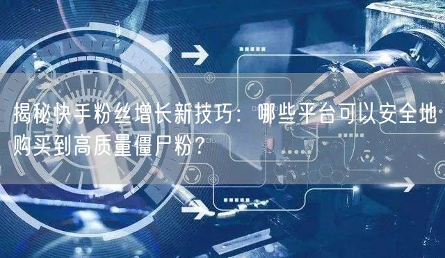 揭秘快手粉丝增长新技巧:哪些平台可以安全地购买到高质量僵尸粉?
