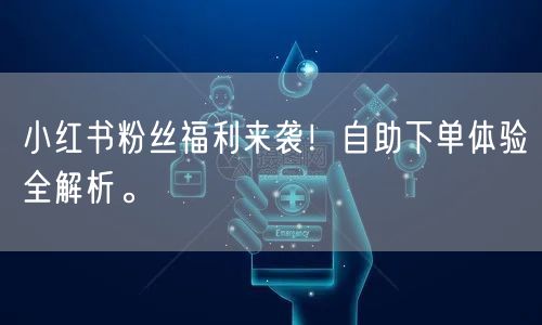 小红书粉丝福利来袭!自助下单体验全解析。